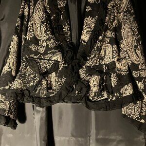 Silkland jacket black/beige print  size M